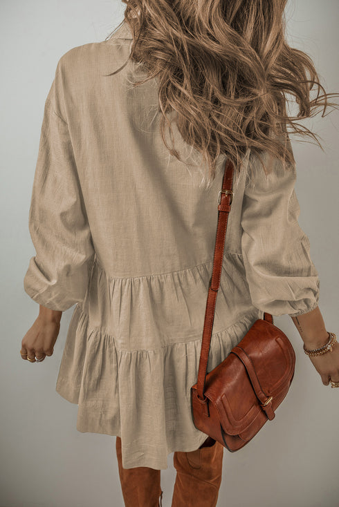 tiered-collared-neck-balloon-sleeve-shirt-dress OhSoStyled - Sophia's Style-13